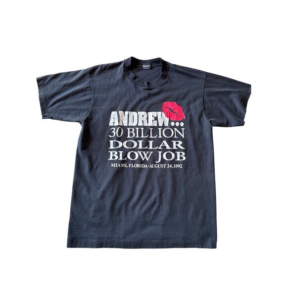 Vintage 30 Billion Dollar Blow Job USA Made Single Stitch L Black Screen Stars - Picture 1 of 6